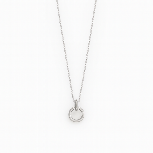 Minimalist Double Circle Stainless Steel Pendant Necklace