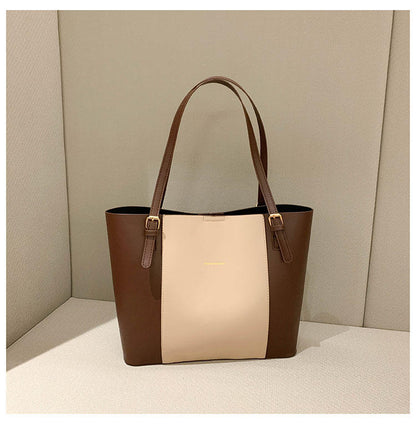 Color Block Large Tote Handbag for Women – Daily Fashion Bag