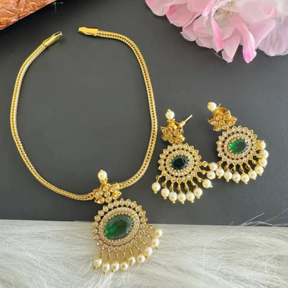 Handcrafted 24k Gold Plated Kundan Pearl Necklace Set