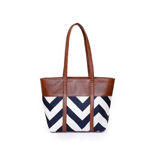 Chevron Pattern Shoulder Tote Bag for Women – Stylish & Spacious