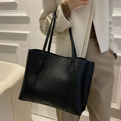 Large Capacity PU Tote Bag for Women – Everyday Shoulder Bag