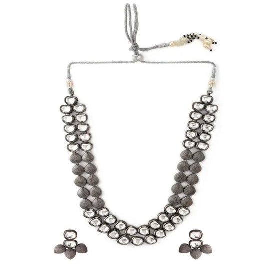 Handcrafted Silver Oxidized Necklace Set